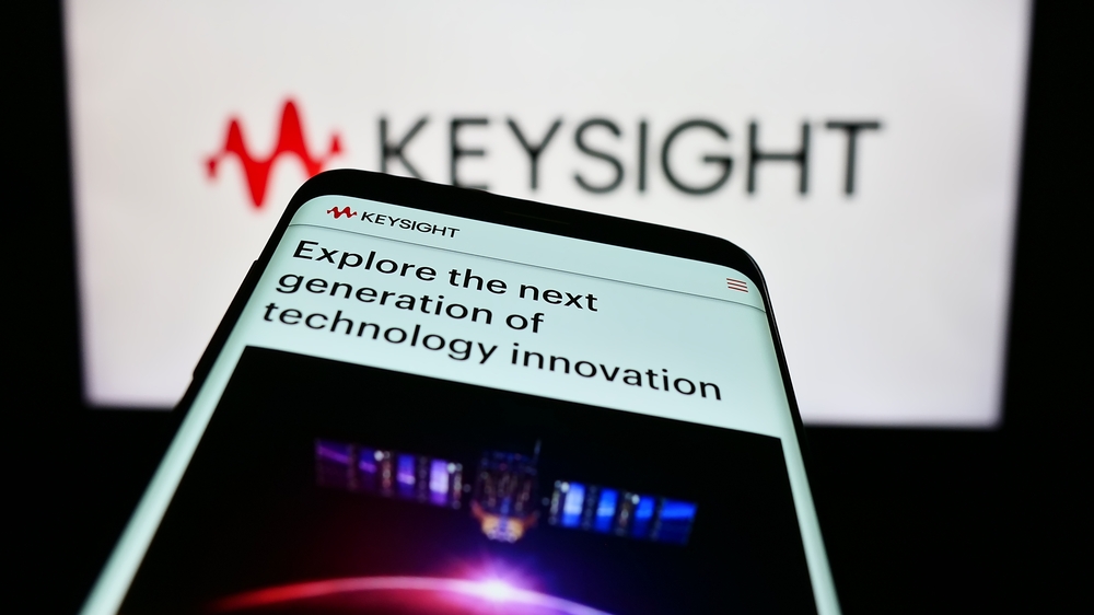 Technology (names J - Z) - Keysight Technologies Inc logo on phone and website-by T_Schneider via Shutterstock