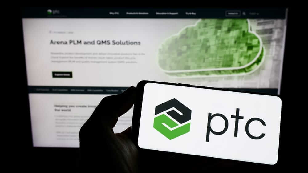 PTC Inc logo and website-by T_Schneider via Shutterstock