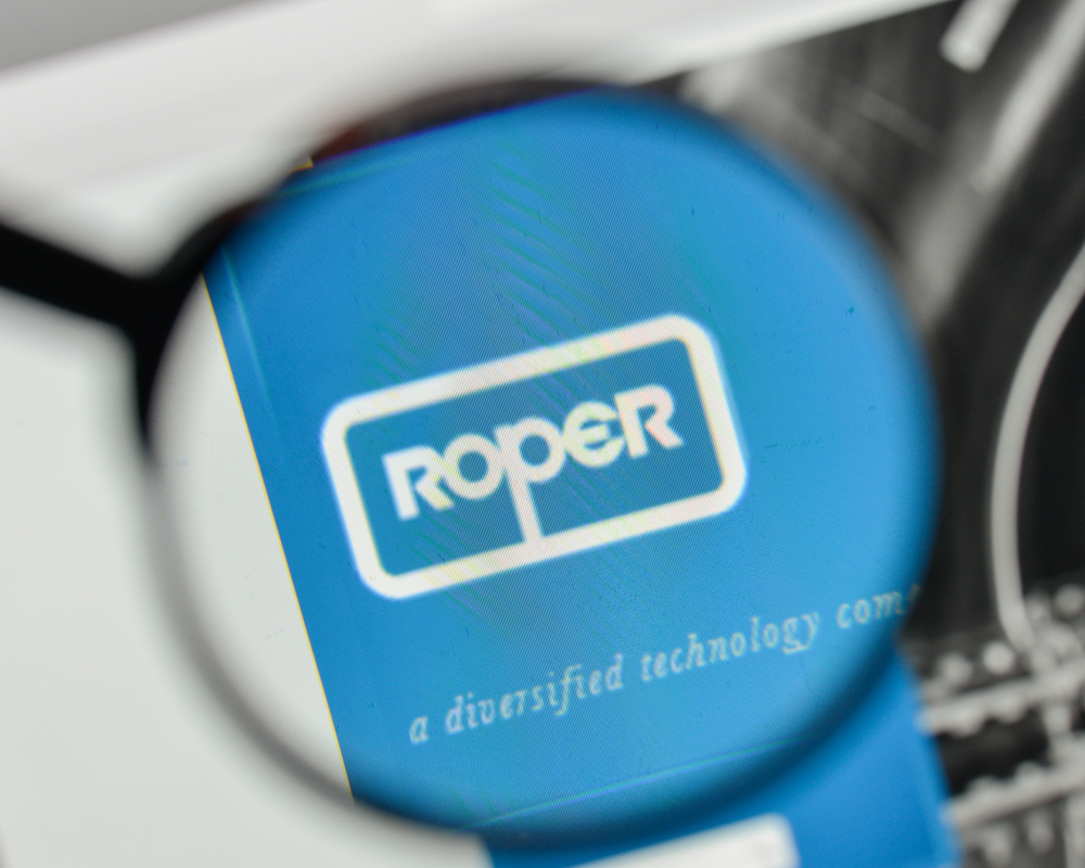 Roper Technologies Inc logo magnified-by Casimiro PT via Shutterstock