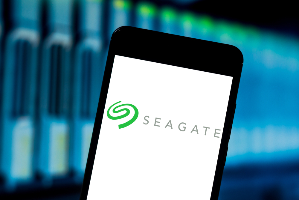 Seagate Technology Holdings Plc logo on phone-by rafapress via Shutterstock