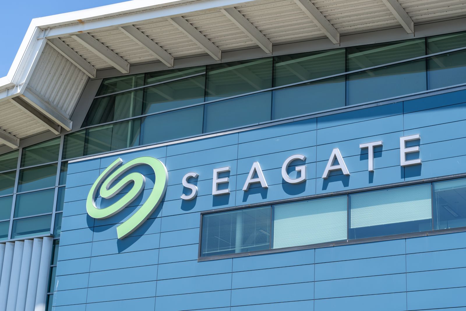 Seagate sign on the building atits operational headquarters By JHVEPhoto