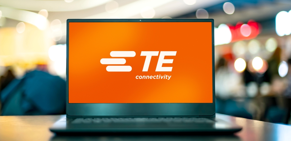 Technology (names J - Z) - TE Connectivity Ltd logo on latptop-by monticello via Shutterstoc