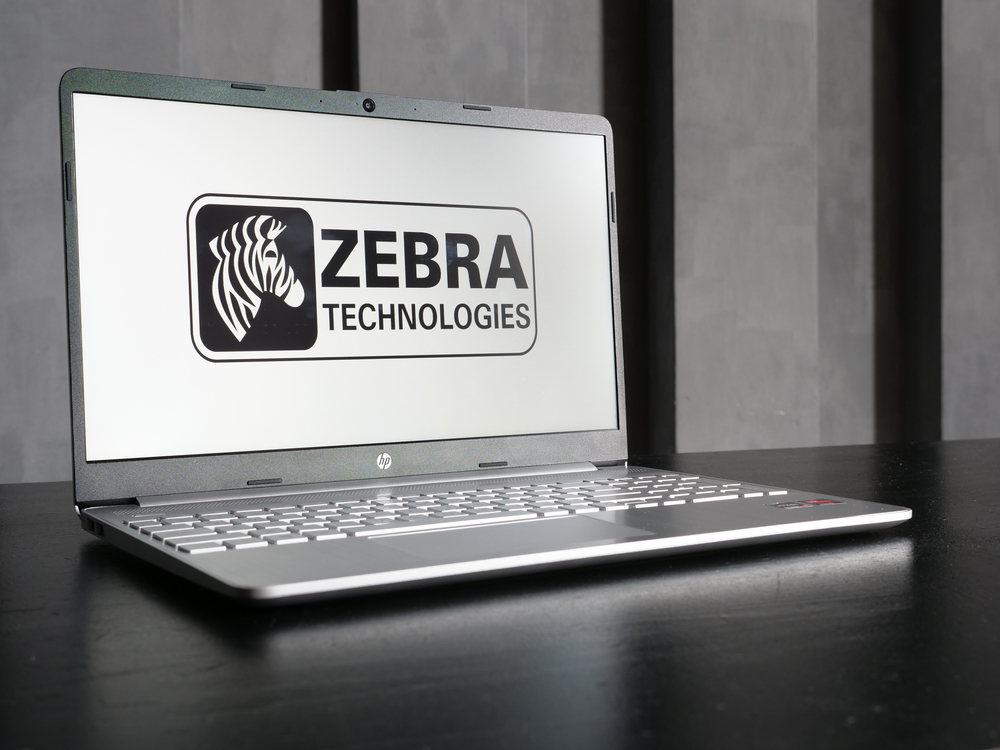 Technology (names J - Z) - Zebra Technologies Corp_ logo on laptop-by Jack_the_sparow via Shutterstock