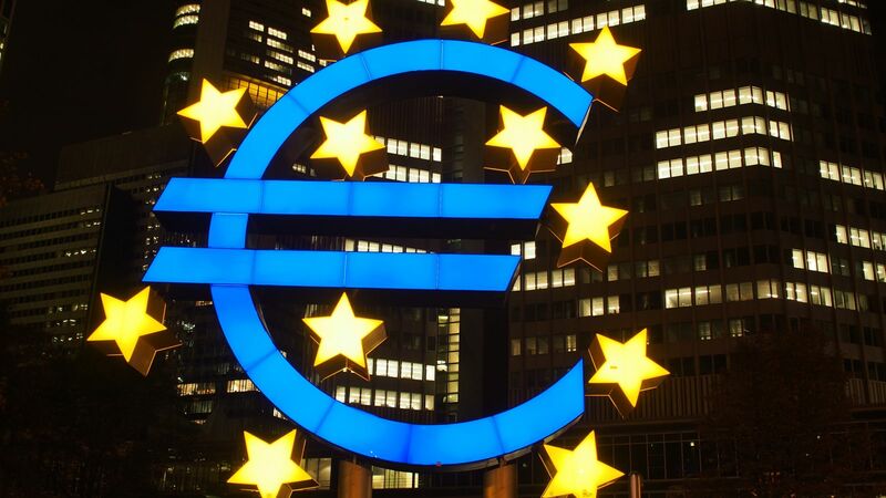 Eurozone, ECB - ECB Logo at Night