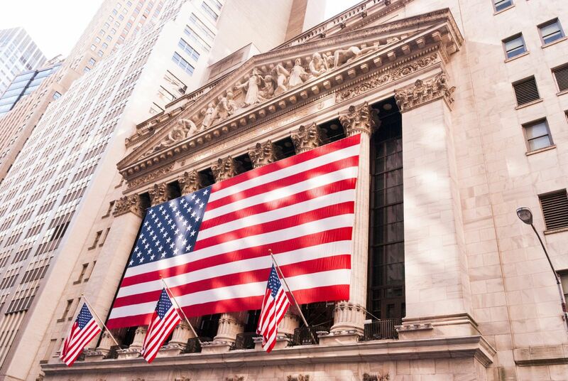 Wall Street - NYSE Stock Market American Flag