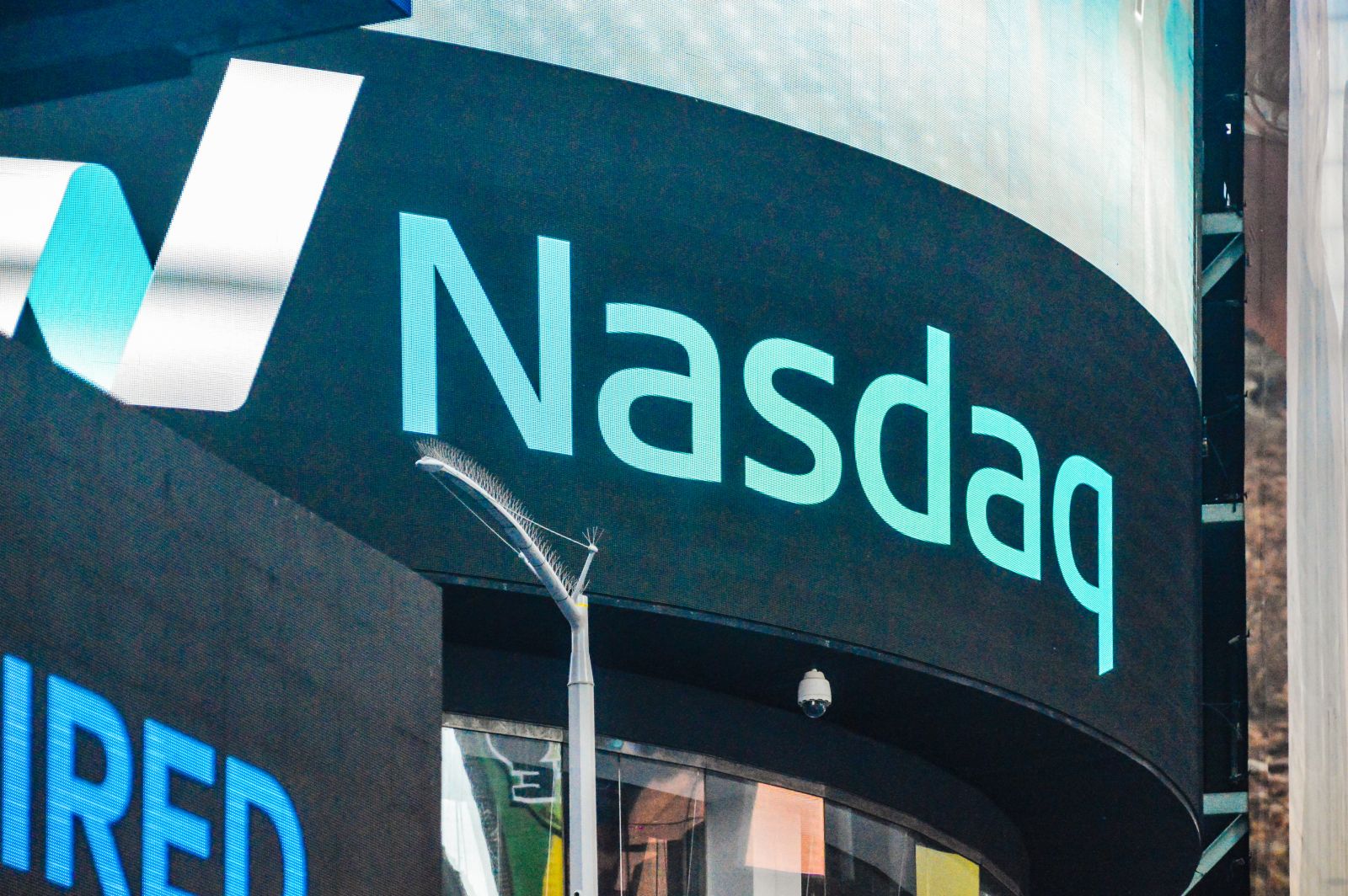 Wall Street - Nasdaq headqwaters on Times Square, New York City by Goran Vrhovac via Shutterstock