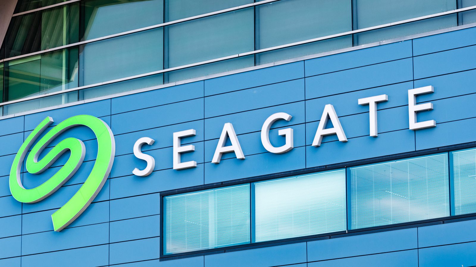 A close-up of the Seagate sign on a corporate building by Sundry Photography via Adobe Stock