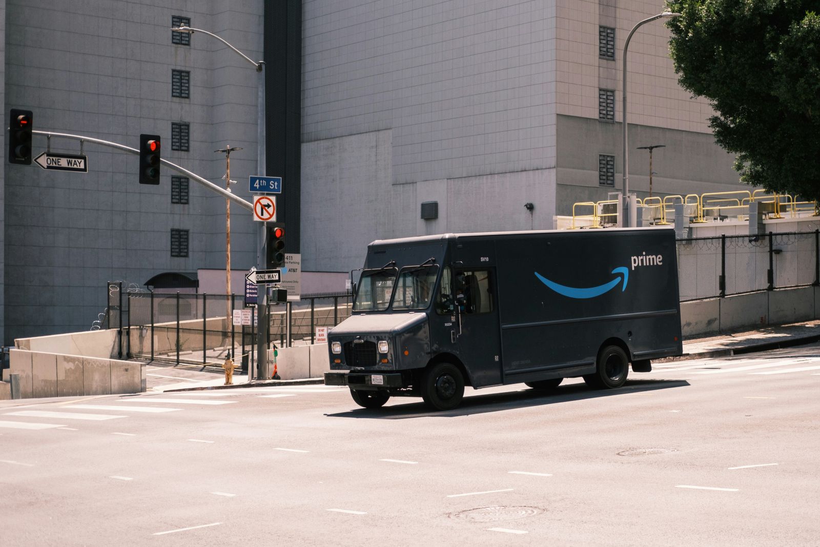 Amazon delivery truck by Andrew Stickelman via Unsplash