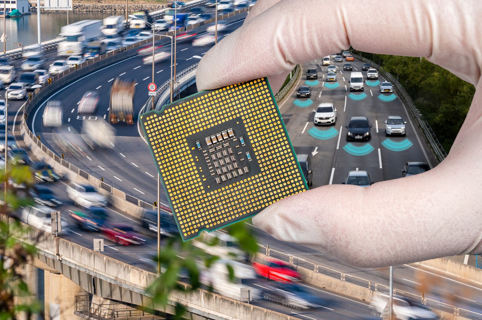 Chipset held over rush hour traffic by Jae Young Ju via iStock