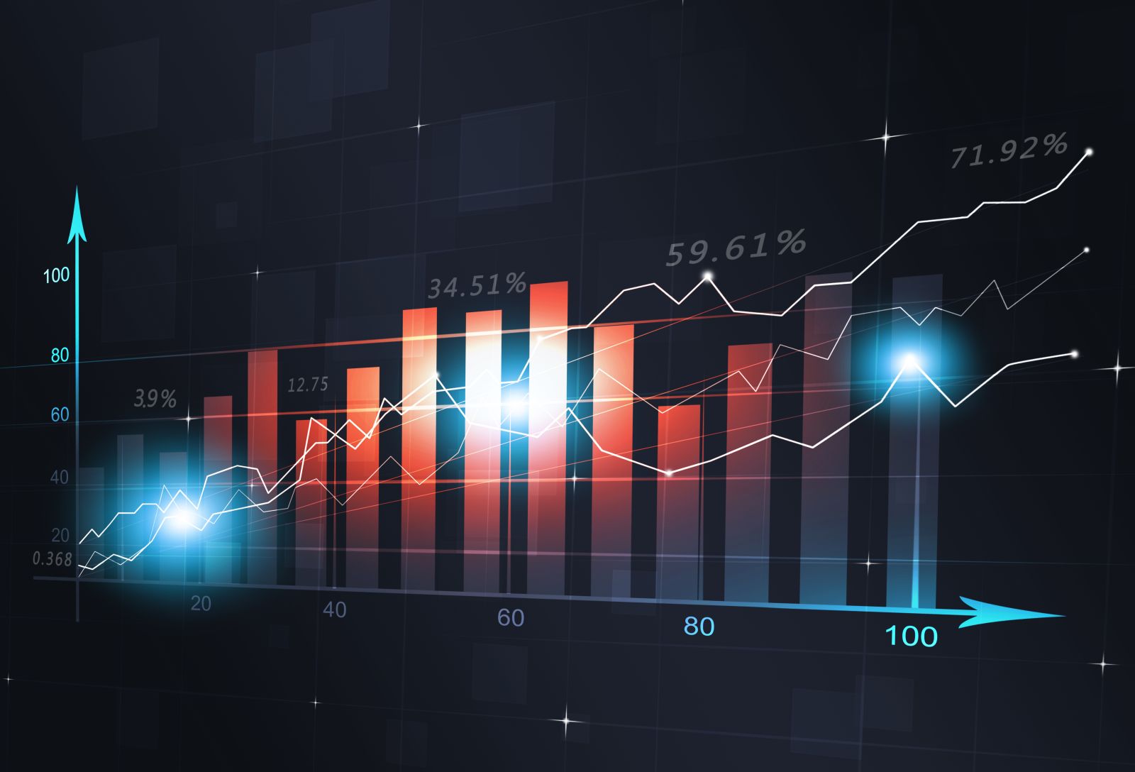 Concept business illustration stock market finance diagram by alexaldo via Shutterstock