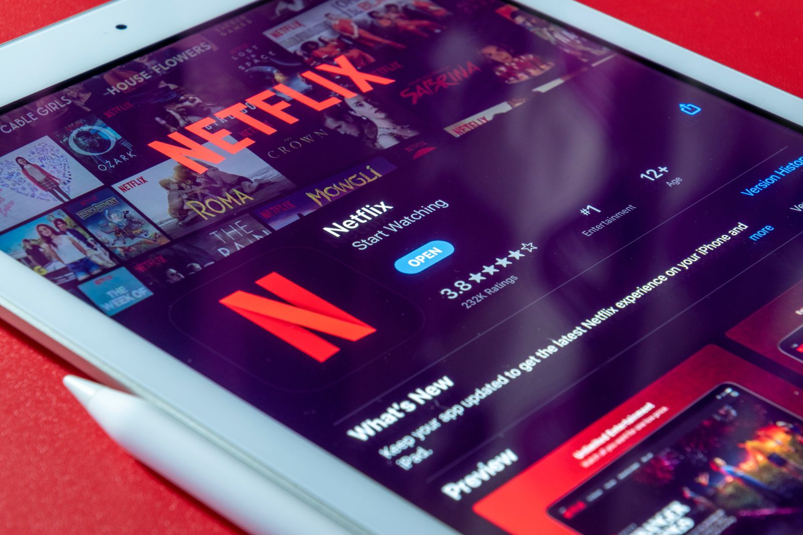 Tech (Ecommerce, Social Media, etc.) - Netflix open on Tablet