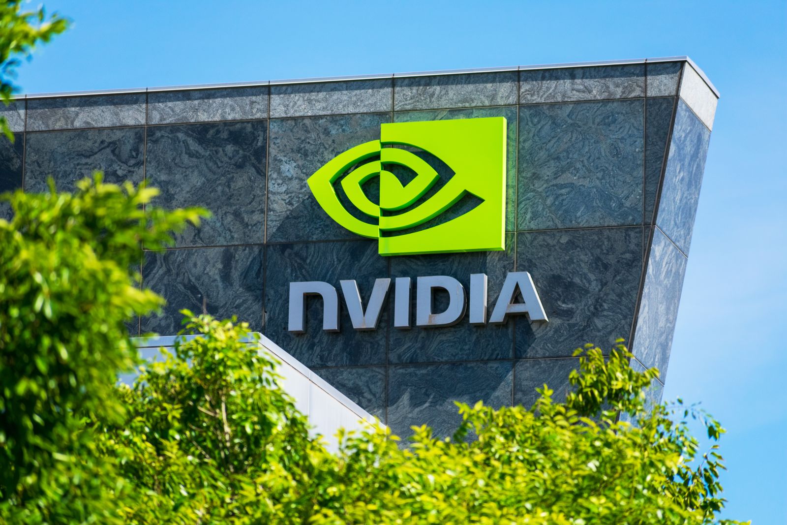 Nvidia logo and sign on headquarters by Michael Vi via Shutterstock