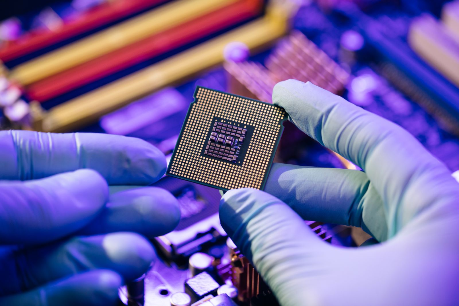 Semiconductor chip by Mykola Pokhodzhay via iStock