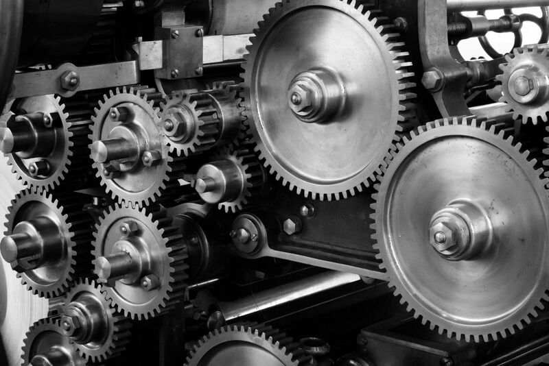 Tech (Ecommerce, Social Media, etc.) - gears and cogs in a machine