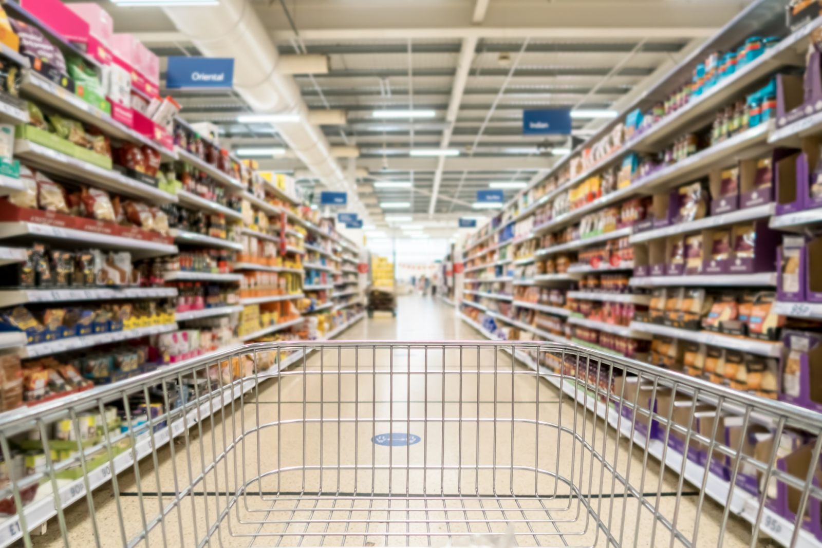 supermarket aisle as background by estherpoon via iStock