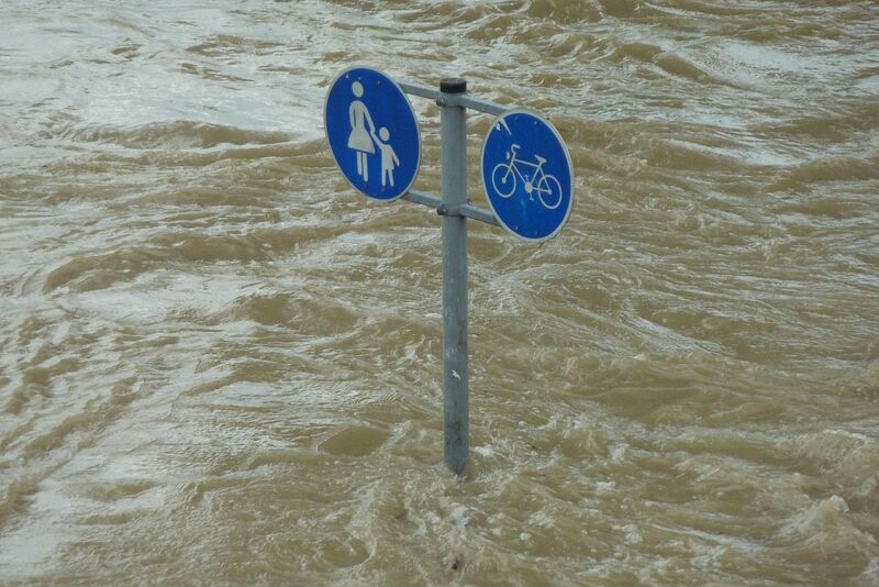 Weather - Flooded City Streets Walking Sign