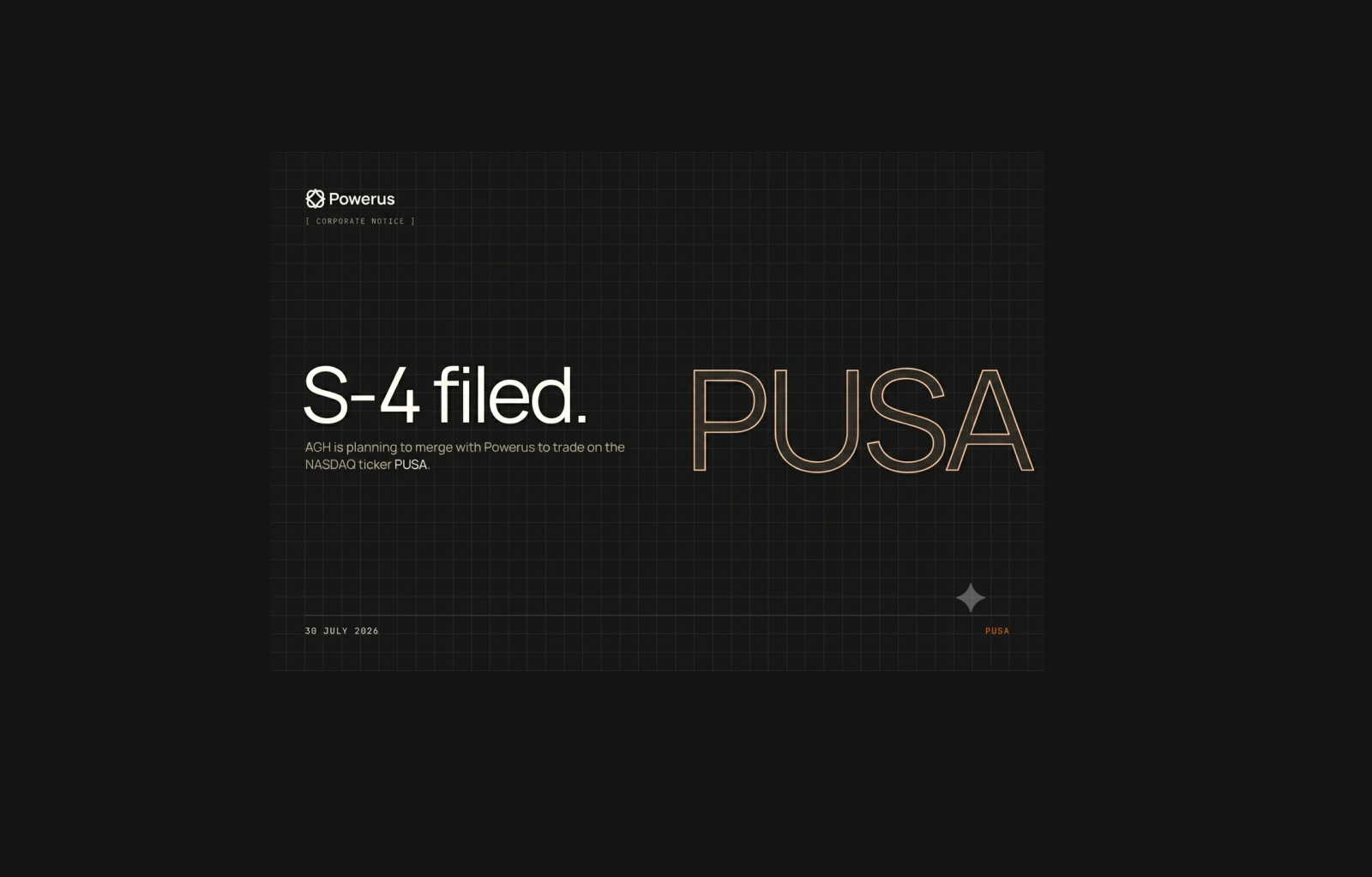 Aureus Greenway Holdings is planning to merge with Powerus to trade on the NASDAQ ticker PUSA