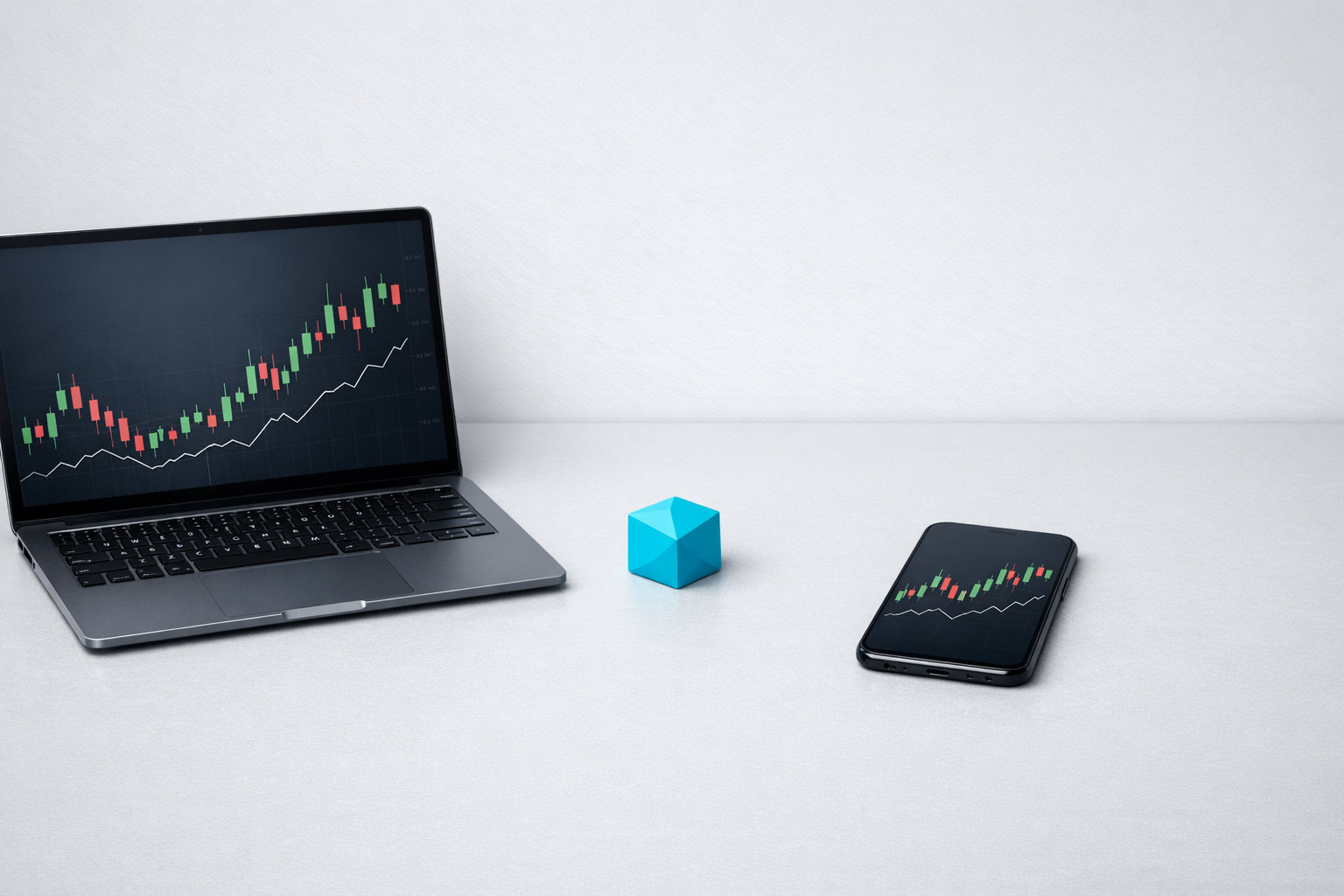 Trading on laptop and mobile device via Bazoom AI